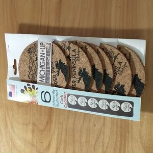6 Michigan UP cork coasters